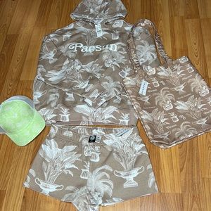 PacSun Set Etoile Monogram Hoodie +Sweat Shorts +Hat +Tote -Retail: $137- NWT!!!
